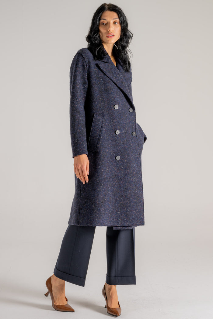 Harris Wharf London Woman Sailor Coat Boiled Wool Blu Donna-2