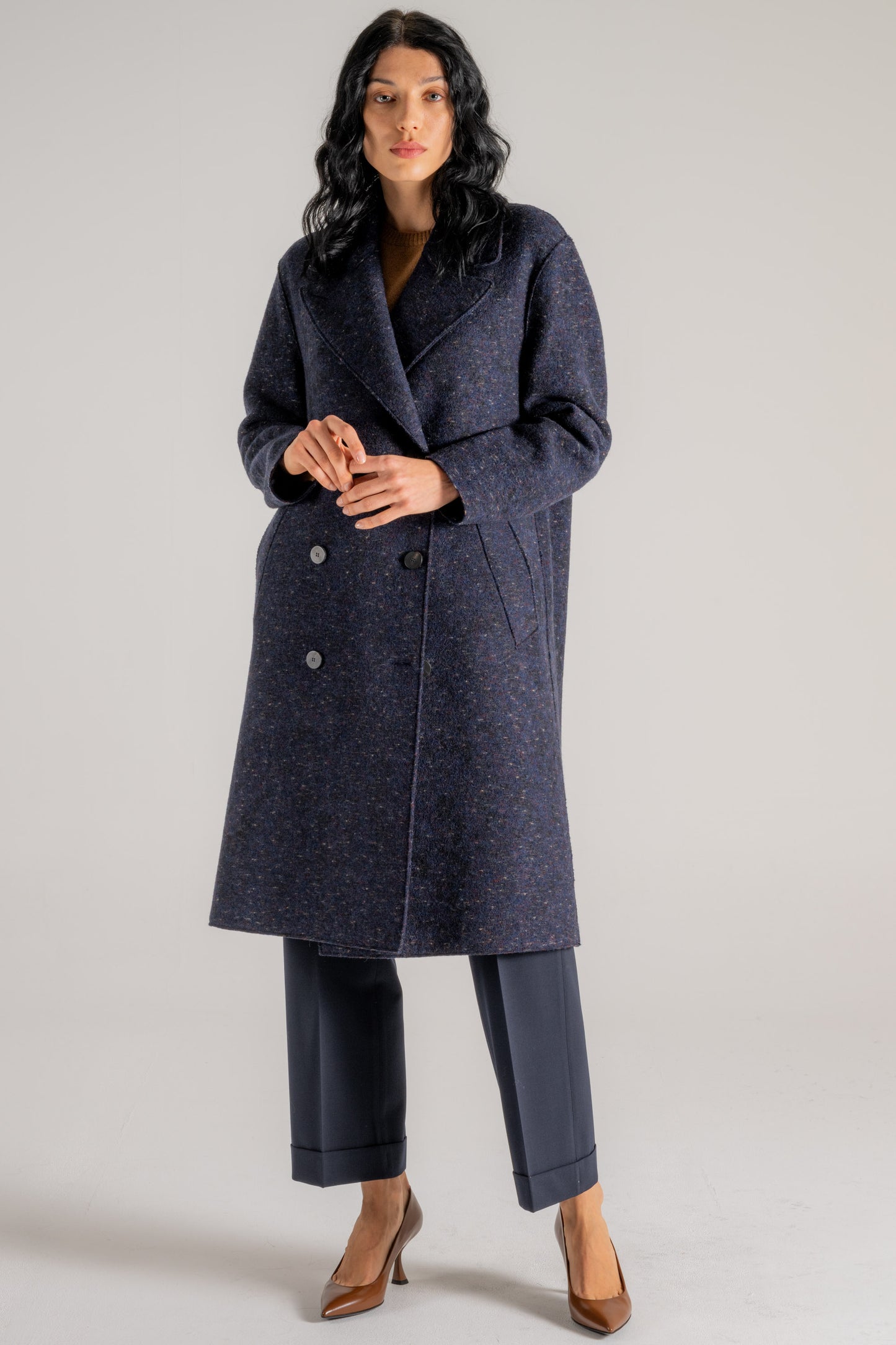  Harris Wharf London Woman Sailor Coat Boiled Wool Blu Blu Donna - 3