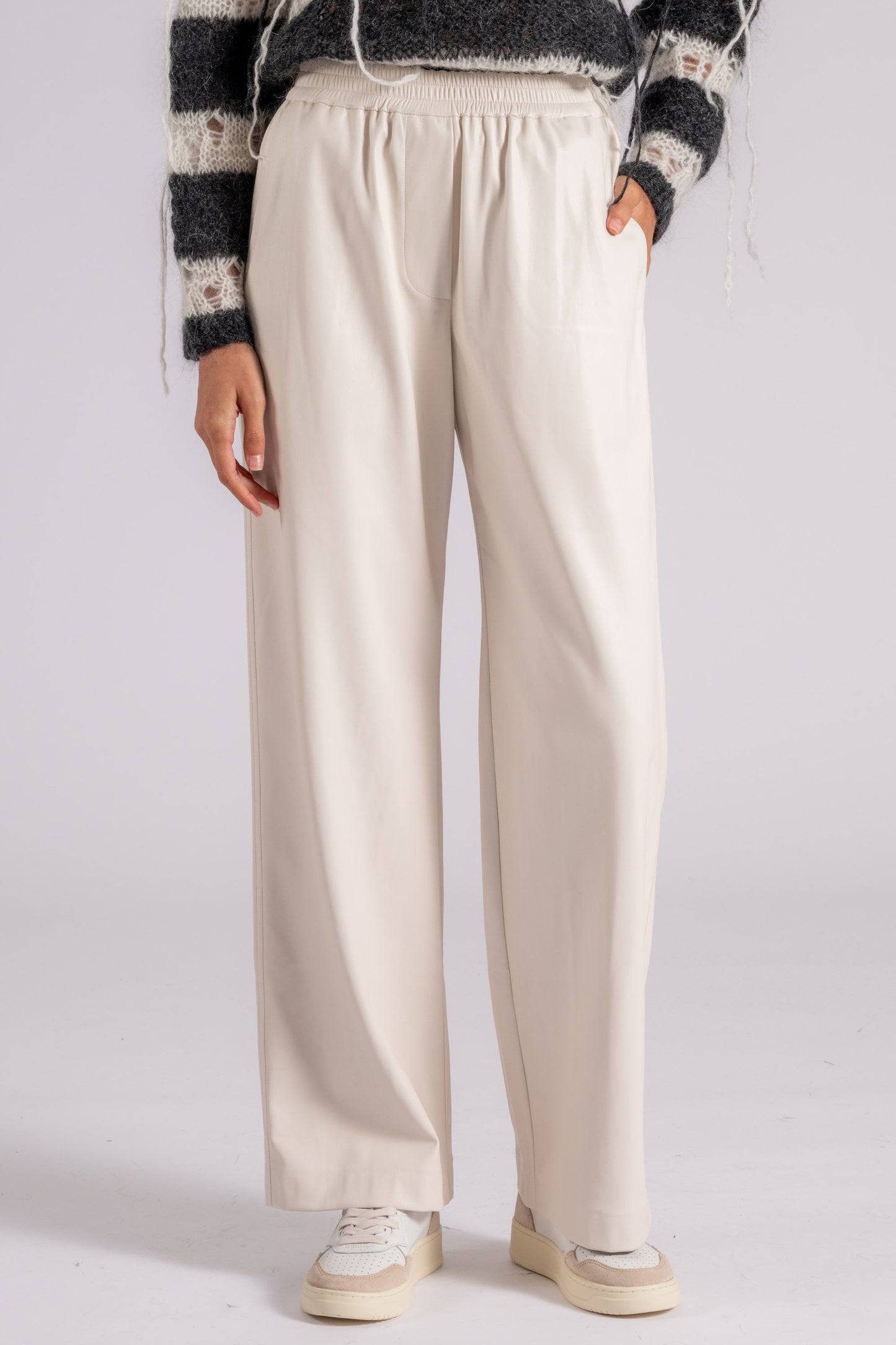  8 Pm Pantalone Oberlin 60% Pu 40% Pl Bianco Beige Donna - 1