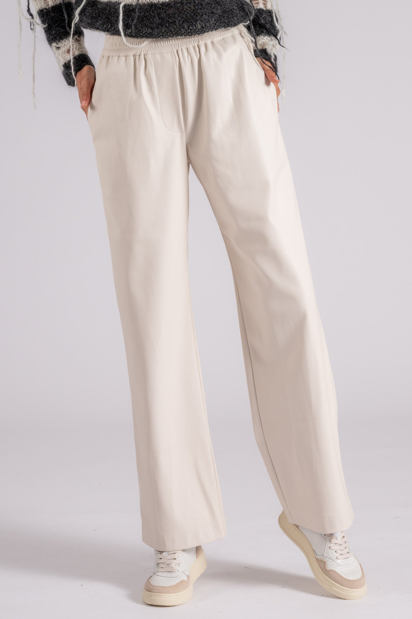  8 Pm Pantalone Oberlin 60% Pu 40% Pl Bianco Beige Donna - 3