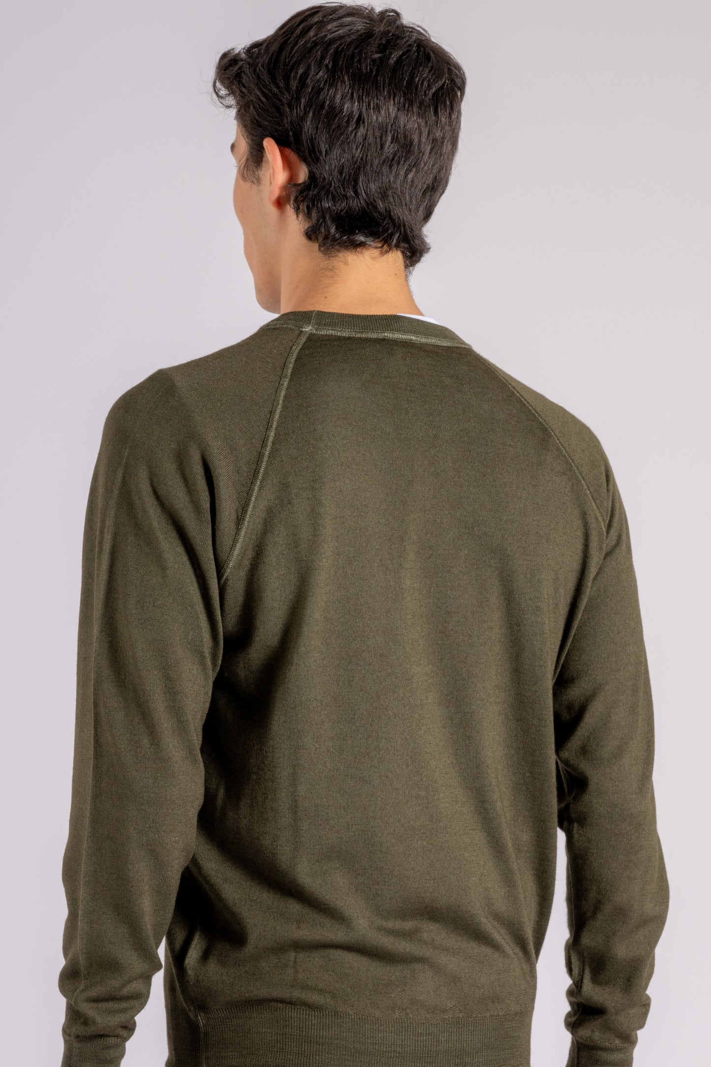  Fedeli Tiger Merino Wool Multicolor Sweater Verde Uomo - 5