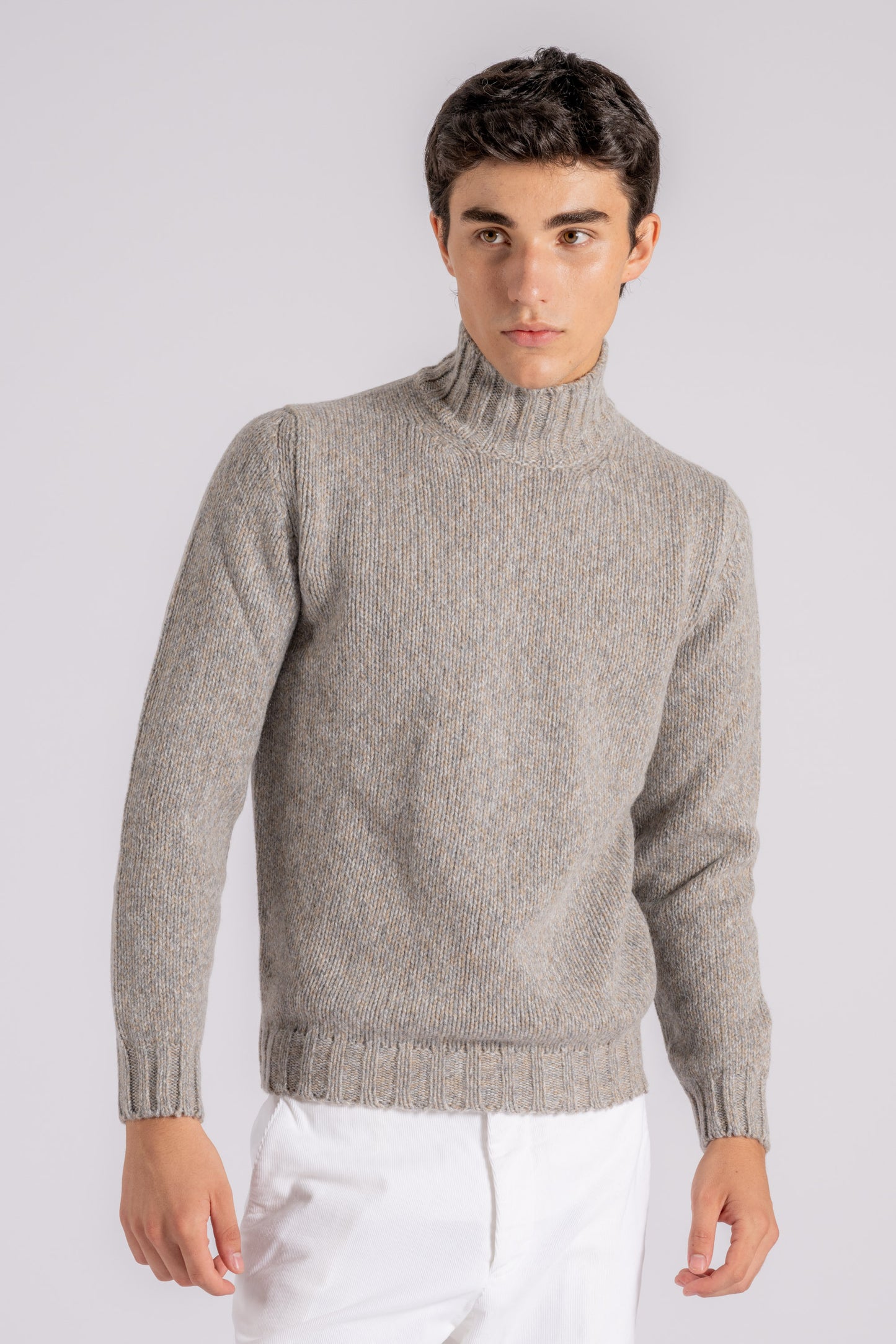  Fedeli Onda Baby Alpaca/wool Multicolor Sweater Grigio Uomo - 1