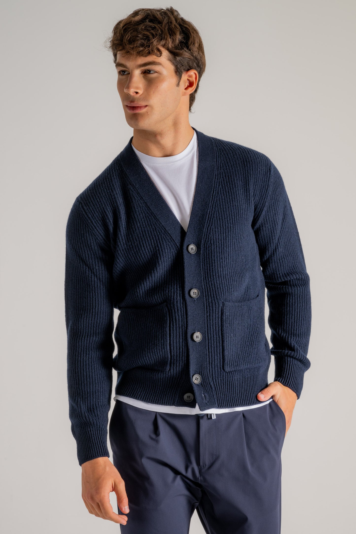  Filippo De Laurentiis Cardigan Bottoni Blu Uomo - 1