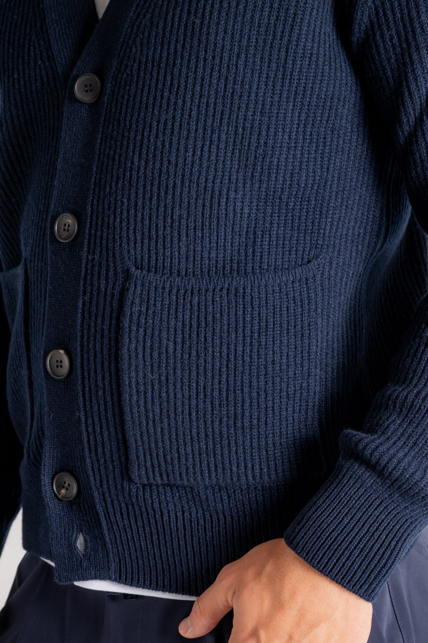  Filippo De Laurentiis Cardigan Bottoni Blu Uomo - 5