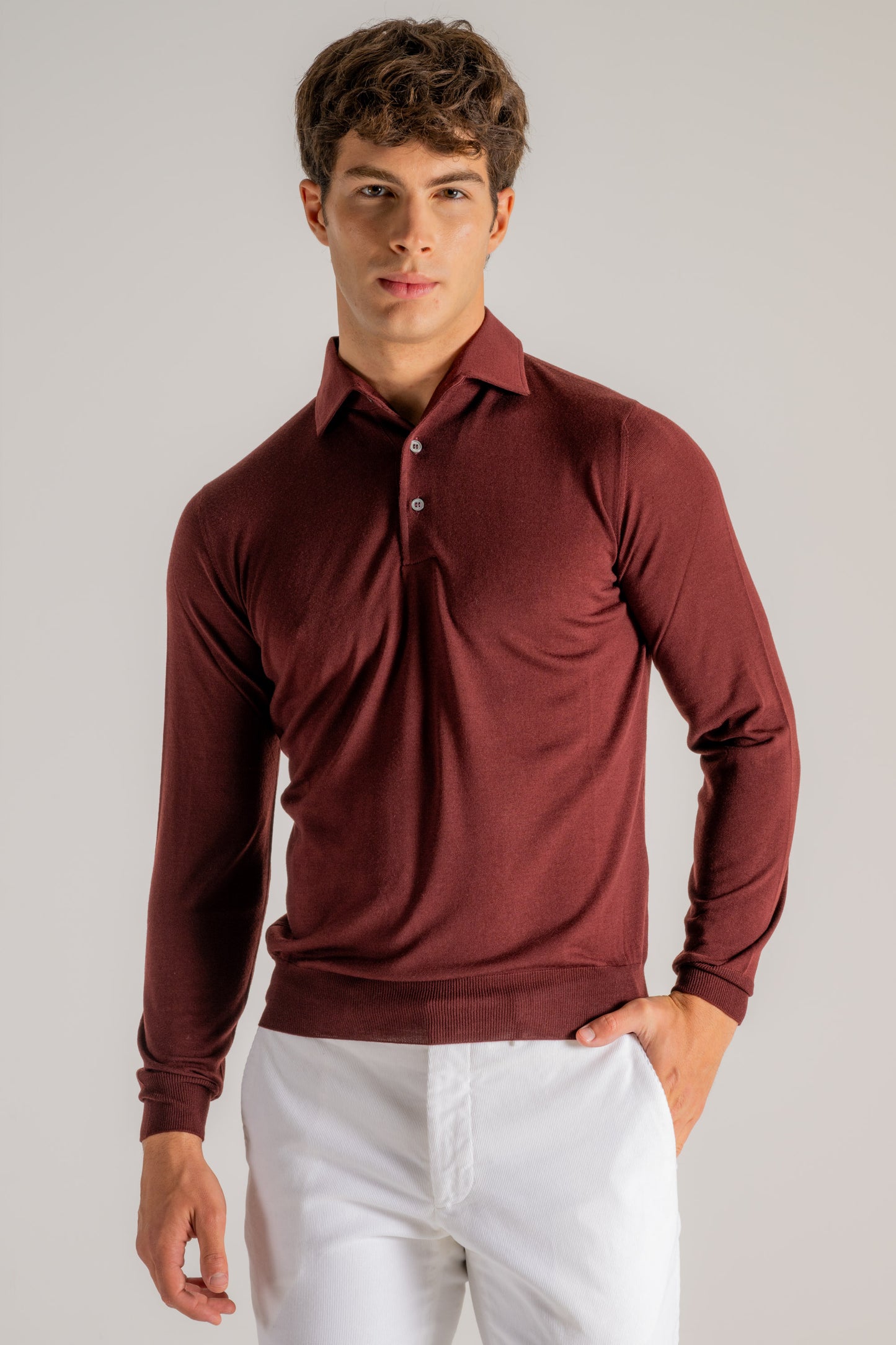  Filippo De Laurentiis Polo Ml Paramontura Rosso Rosso Uomo - 1