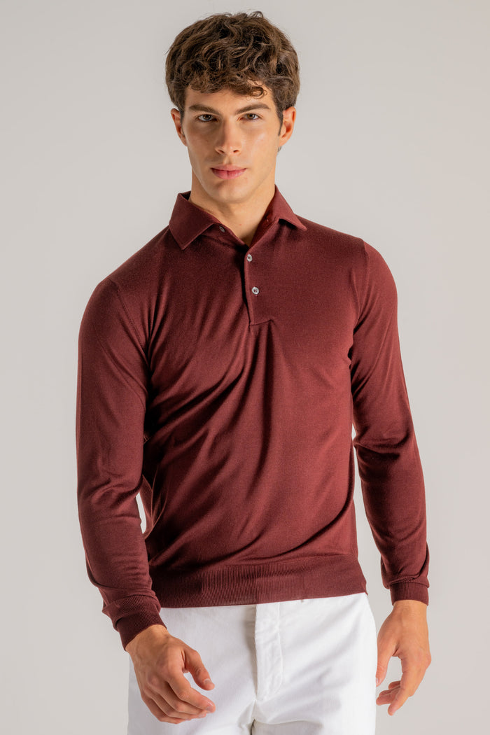  Filippo De Laurentiis Polo Ml Paramontura Rosso Rosso Uomo - 3