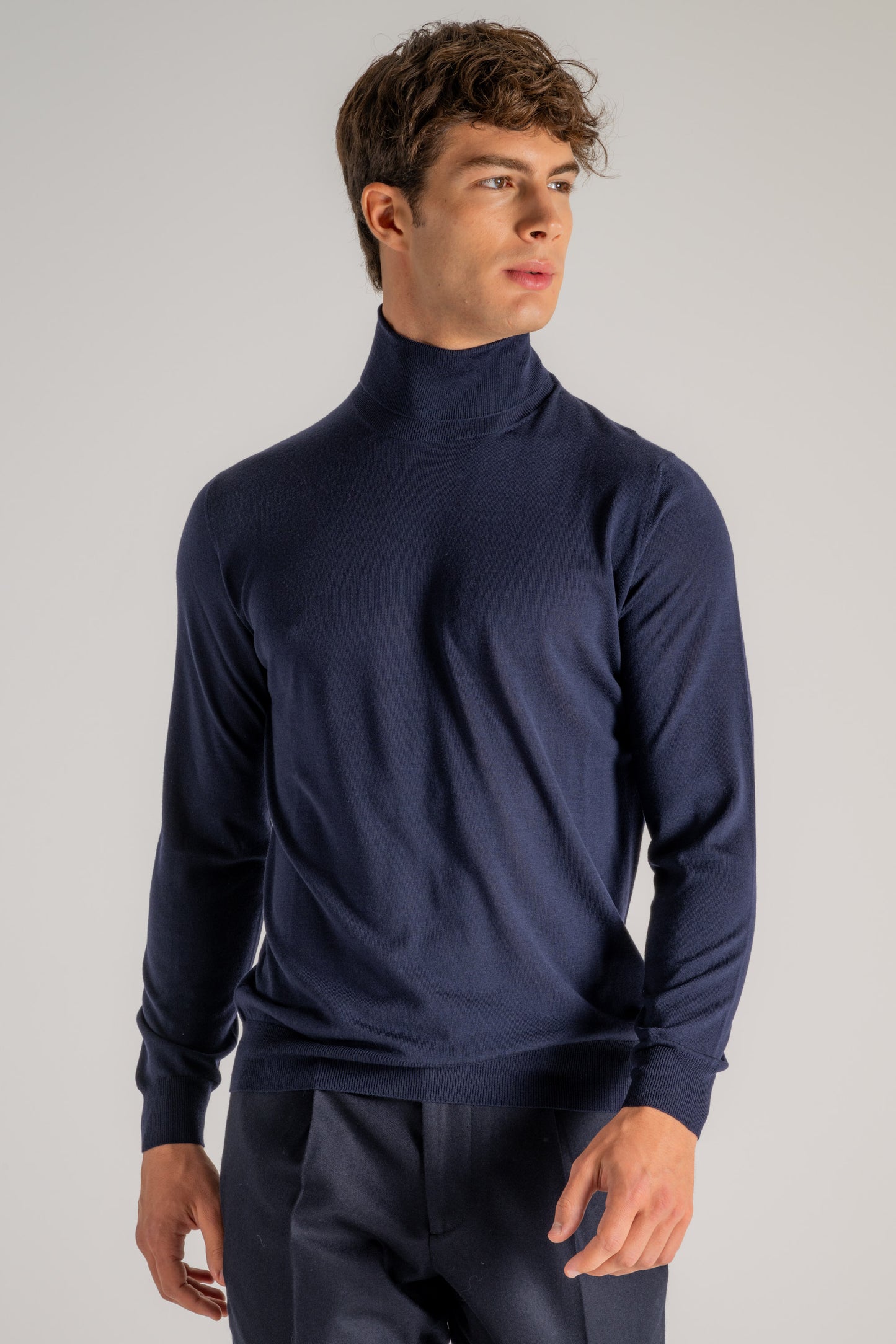  Filippo De Laurentiis Maglia Dolcevita Royal Merino Blu Blu Uomo - 1