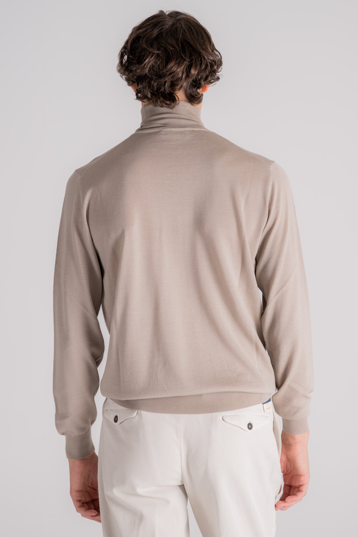  Filippo De Laurentiis Turtleneck Royal Merino Sweater Beige Beige Uomo - 5