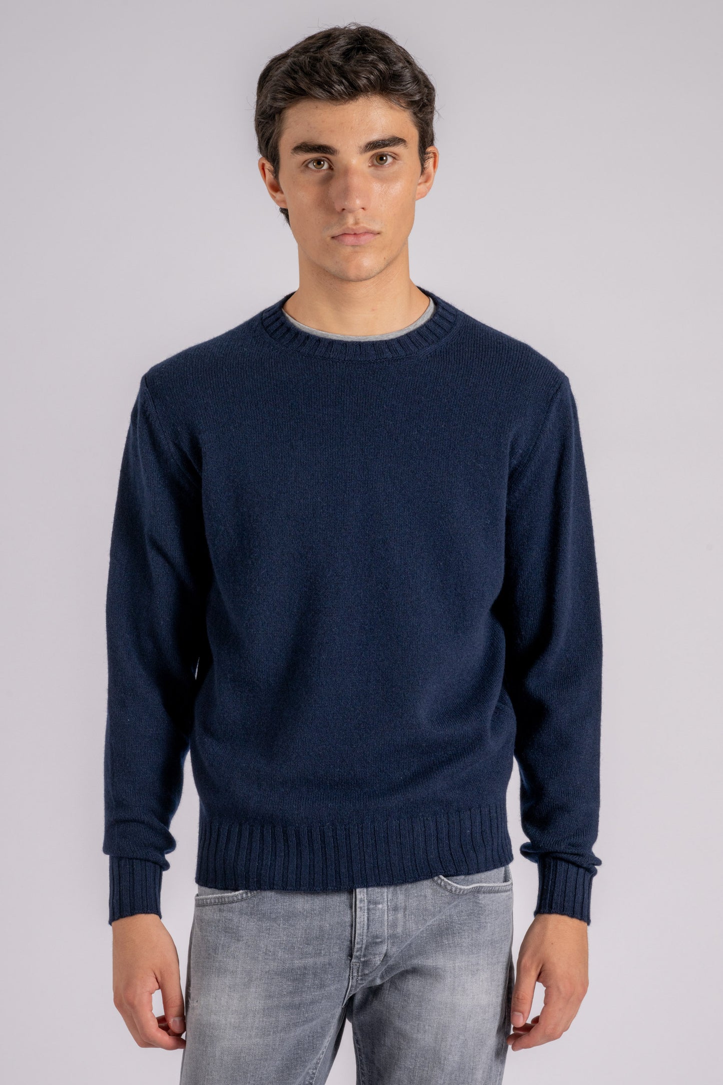  Filippo De Laurentiis Crewneck Sweater Wool/cashmere Blue Blu Uomo - 1