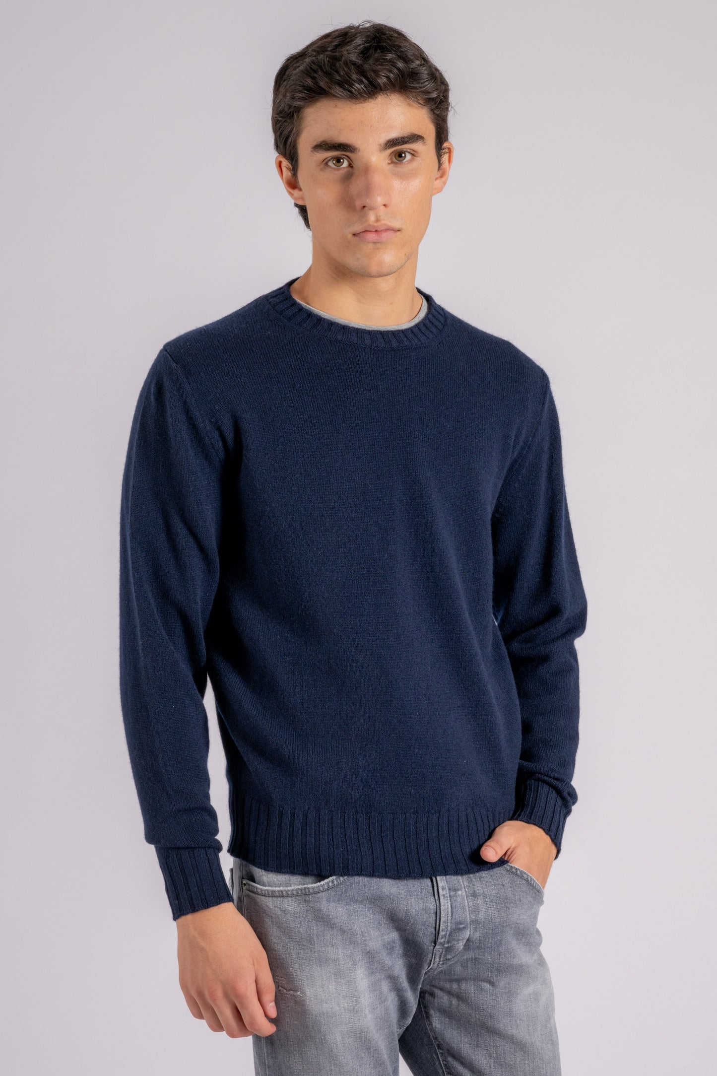  Filippo De Laurentiis Crewneck Sweater Wool/cashmere Blue Blu Uomo - 2