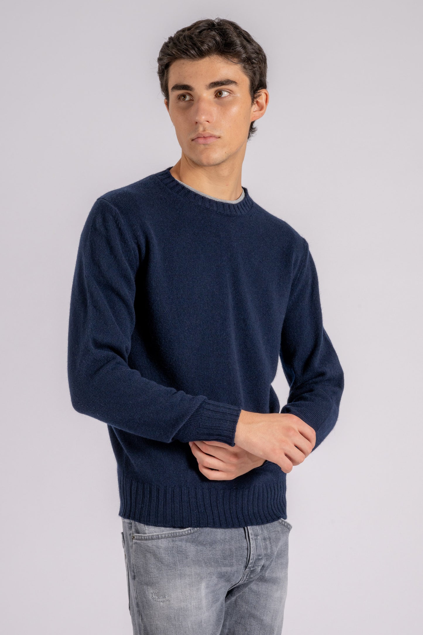  Filippo De Laurentiis Crewneck Sweater Wool/cashmere Blue Blu Uomo - 3