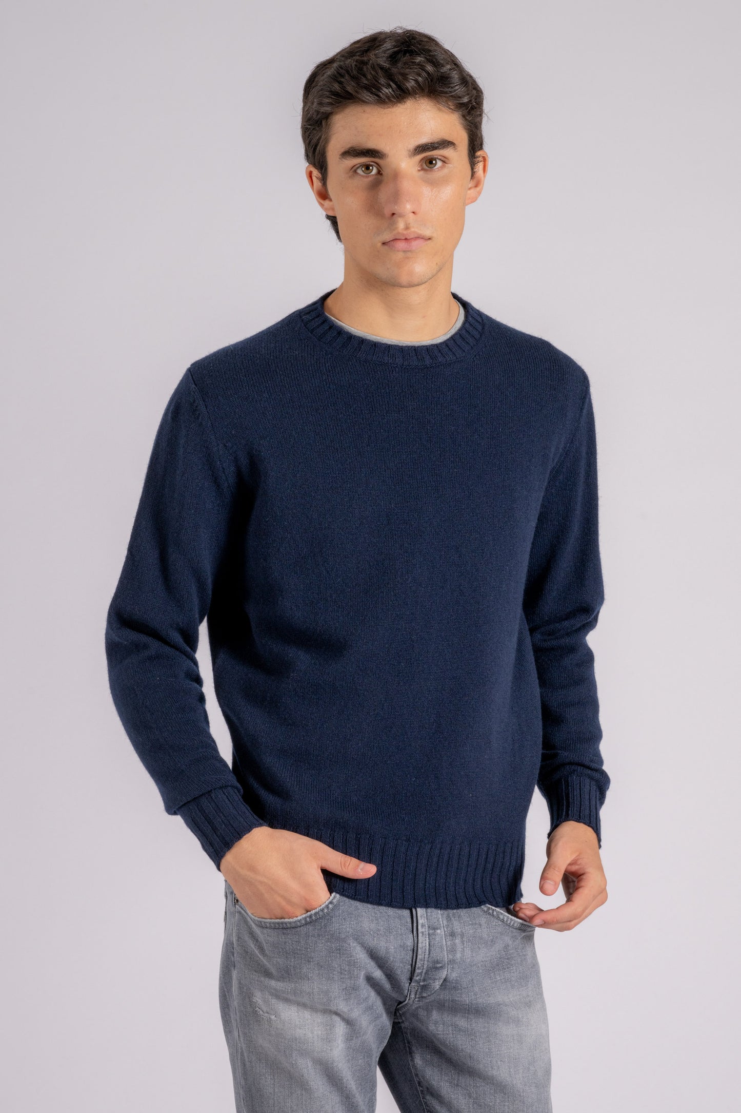  Filippo De Laurentiis Crewneck Sweater Wool/cashmere Blue Blu Uomo - 4