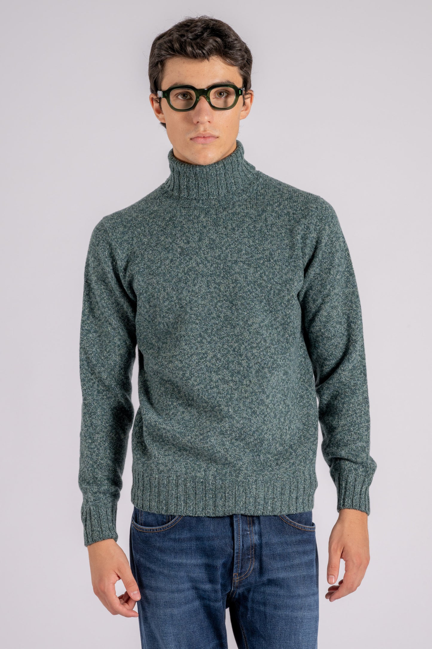  Filippo De Laurentiis Turtleneck Sweater Extra Fine Merino Wool Green Verde Uomo - 1