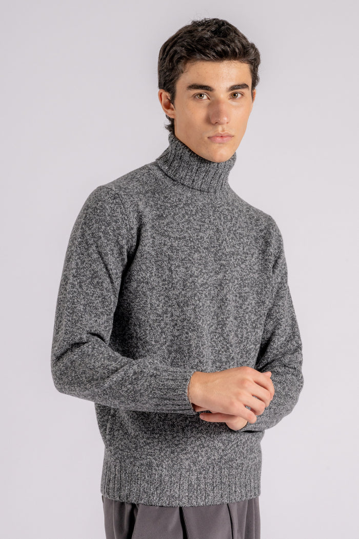  Filippo De Laurentiis Turtleneck Sweater Superfine Merino Wool Grey Grigio Uomo - 5