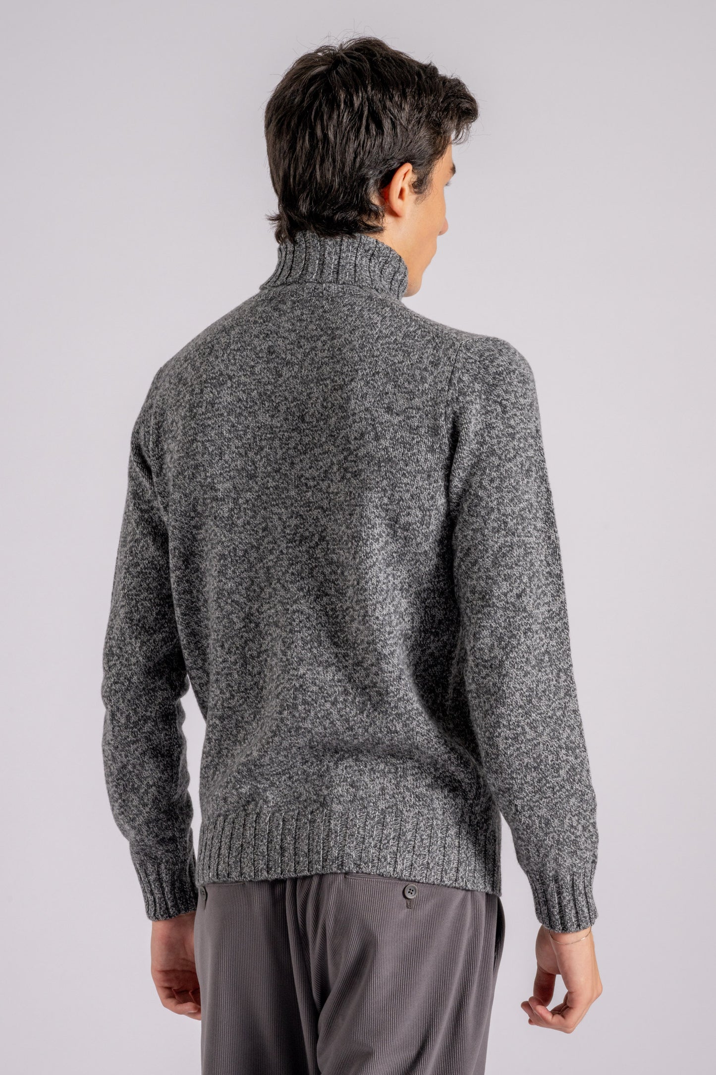  Filippo De Laurentiis Turtleneck Sweater Superfine Merino Wool Grey Grigio Uomo - 6