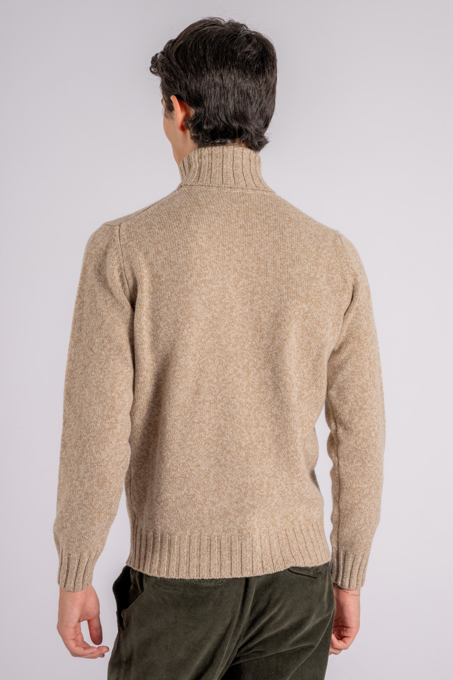  Filippo De Laurentiis Turtleneck Sweater Extra Fine Virgin Wool Multicolor Beige Uomo - 4