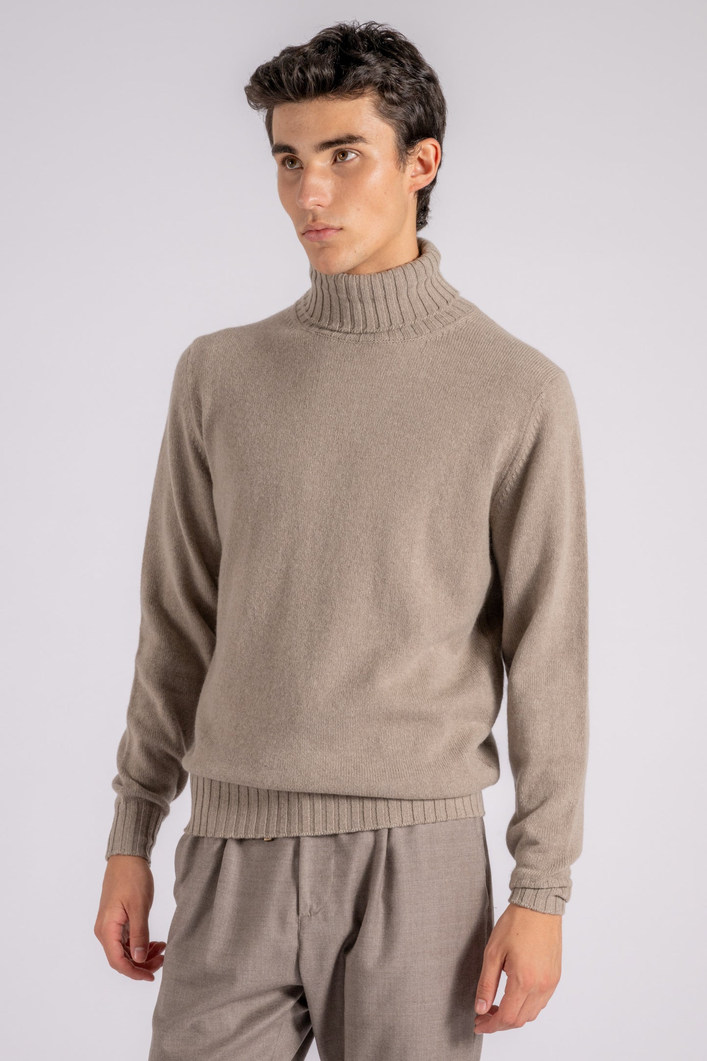  Filippo De Laurentiis Turtleneck Sweater Wool/cashmere Grey Beige Uomo - 1