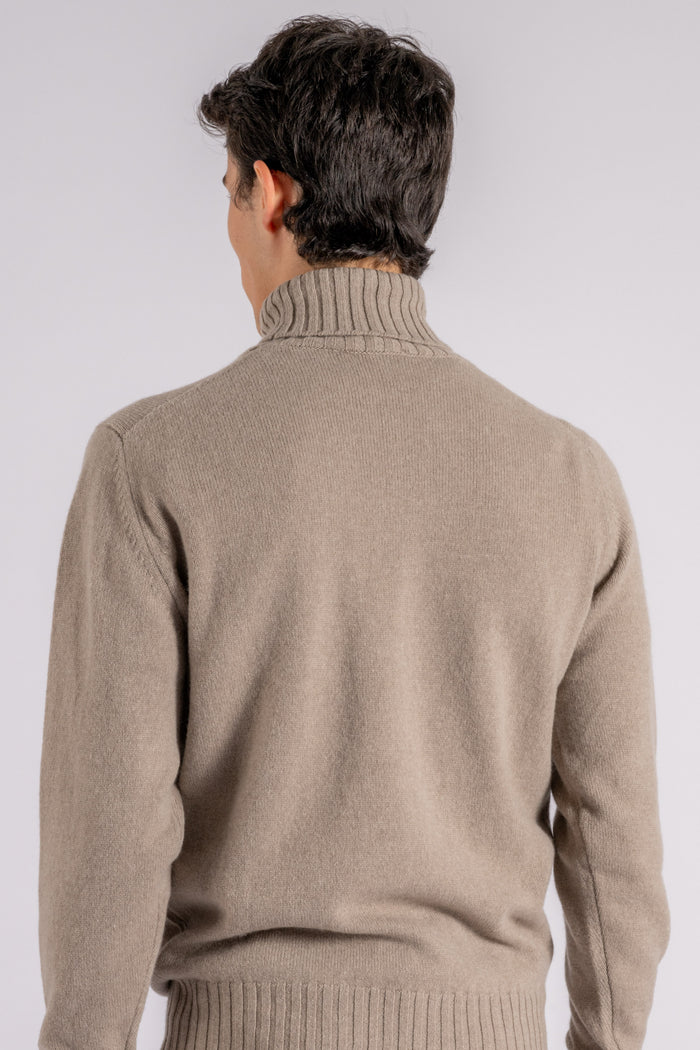  Filippo De Laurentiis Turtleneck Sweater Wool/cashmere Grey Beige Uomo - 4