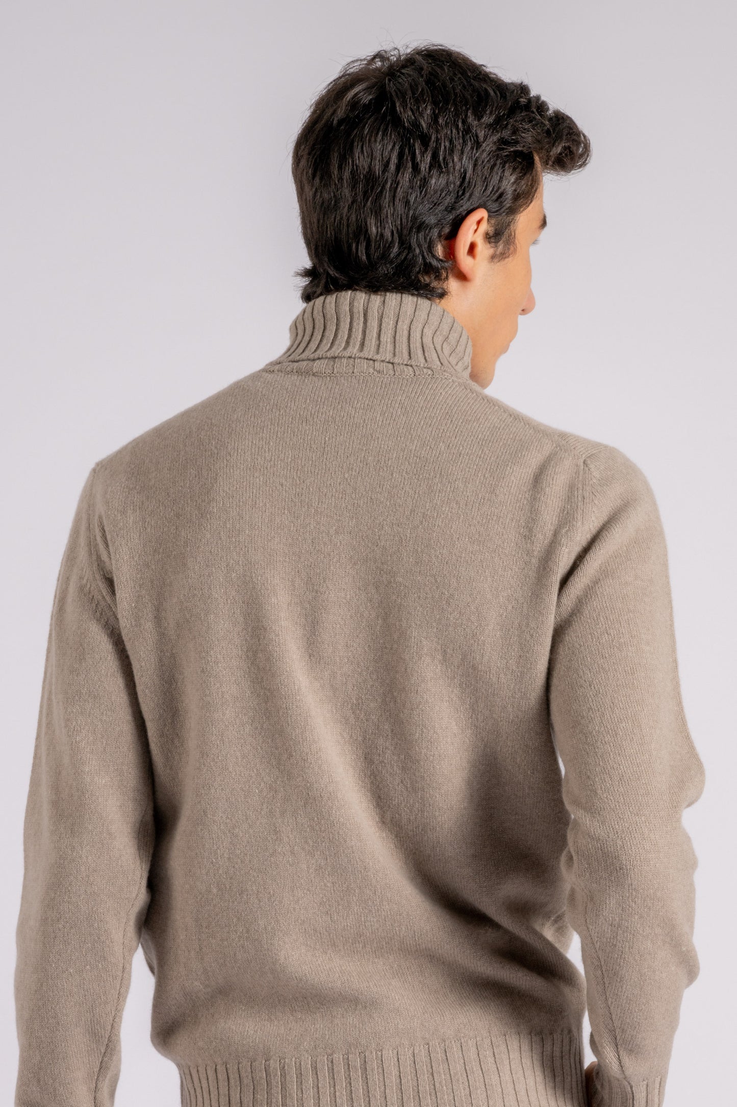  Filippo De Laurentiis Turtleneck Sweater Wool/cashmere Grey Beige Uomo - 5