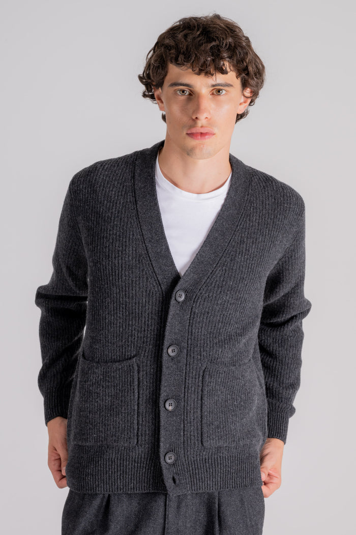  Filippo De Laurentiis Cardigan Maglia Con Bottoni 90% Wv 10% Ws Grigio Grigio Uomo - 3