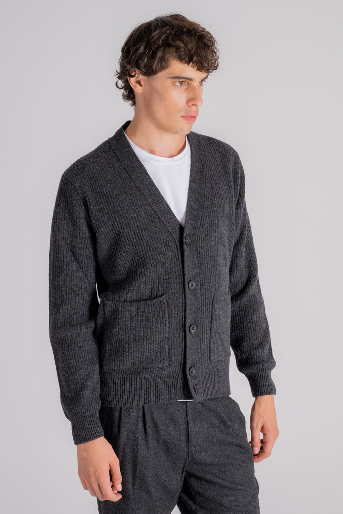  Filippo De Laurentiis Cardigan Maglia Con Bottoni 90% Wv 10% Ws Grigio Grigio Uomo - 4