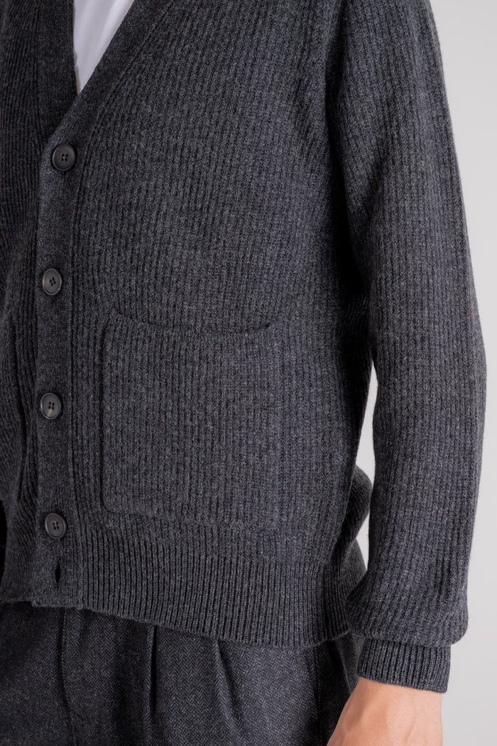  Filippo De Laurentiis Cardigan Maglia Con Bottoni 90% Wv 10% Ws Grigio Grigio Uomo - 6