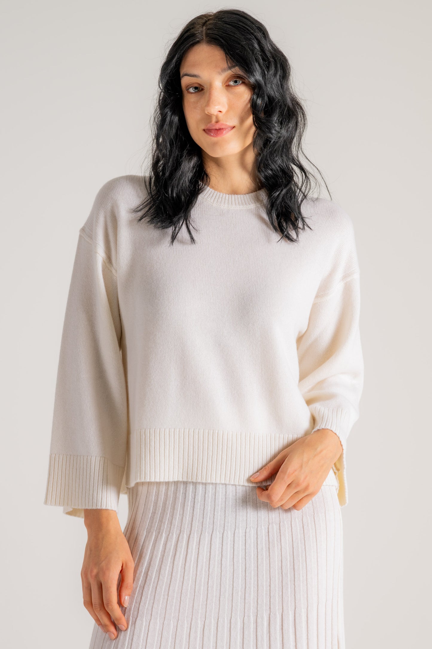  Purotatto Round Neck Sweater Bianco Bianco Donna - 1