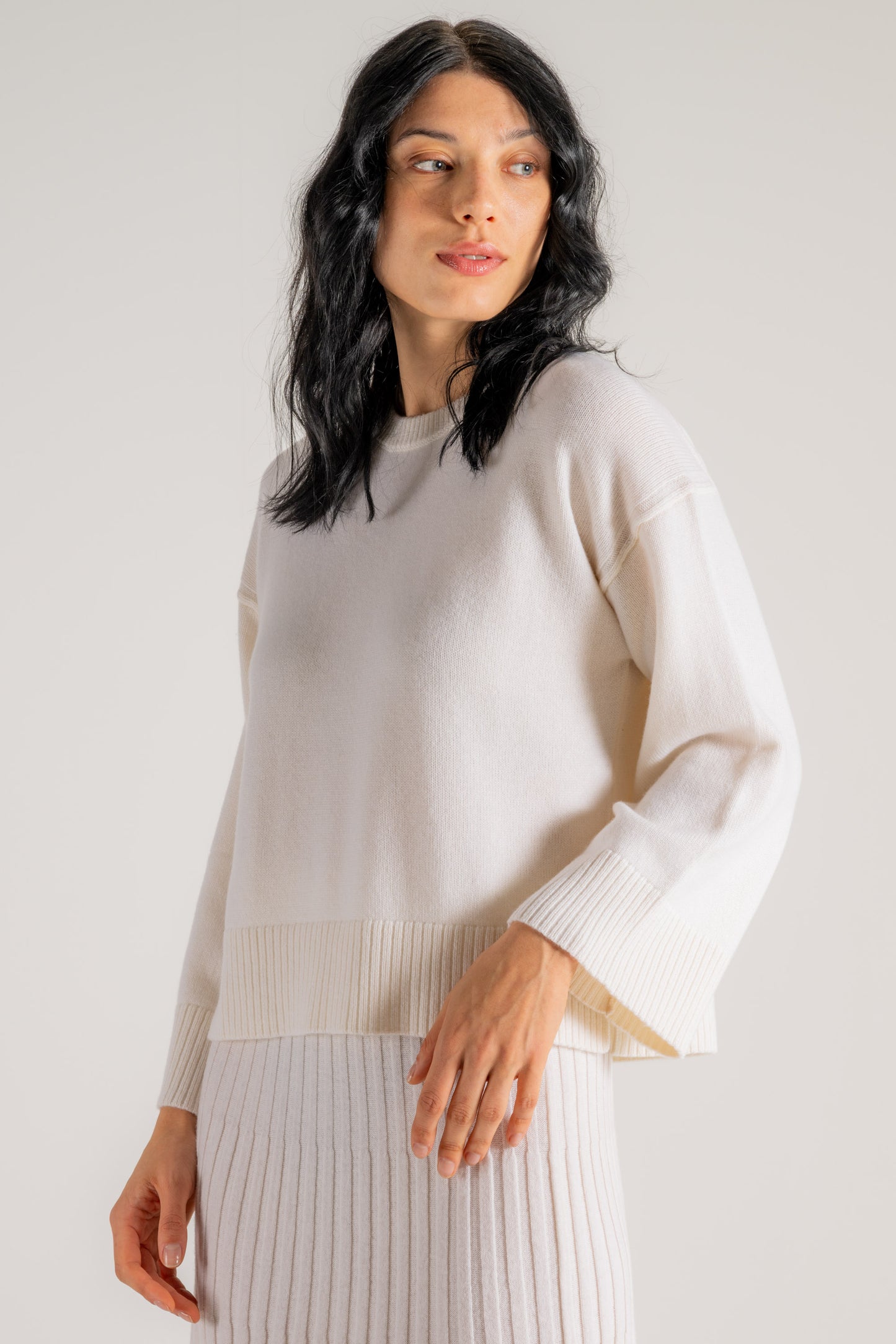  Purotatto Round Neck Sweater Bianco Bianco Donna - 2