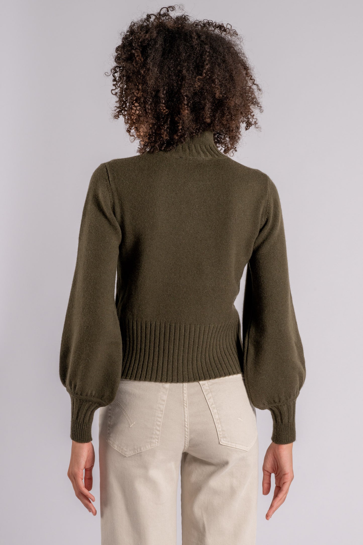  Purotatto Mock Turtle Neck Sweater Cashmere Verde Verde Donna - 6