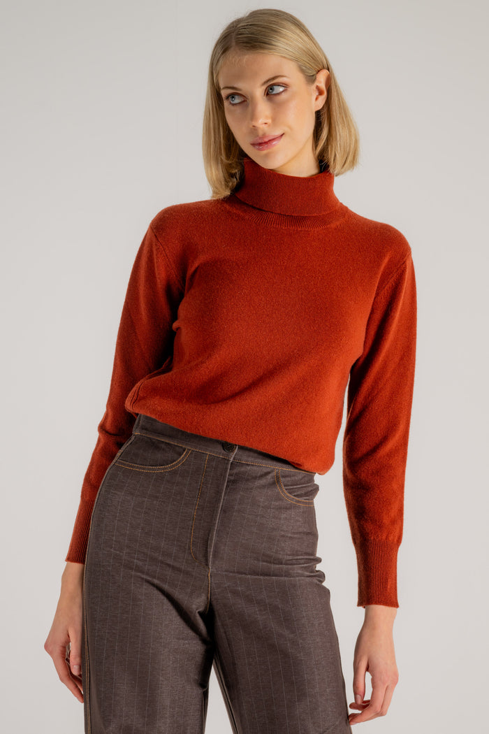 Purotatto Turtle Neck Sweather Arancione Donna