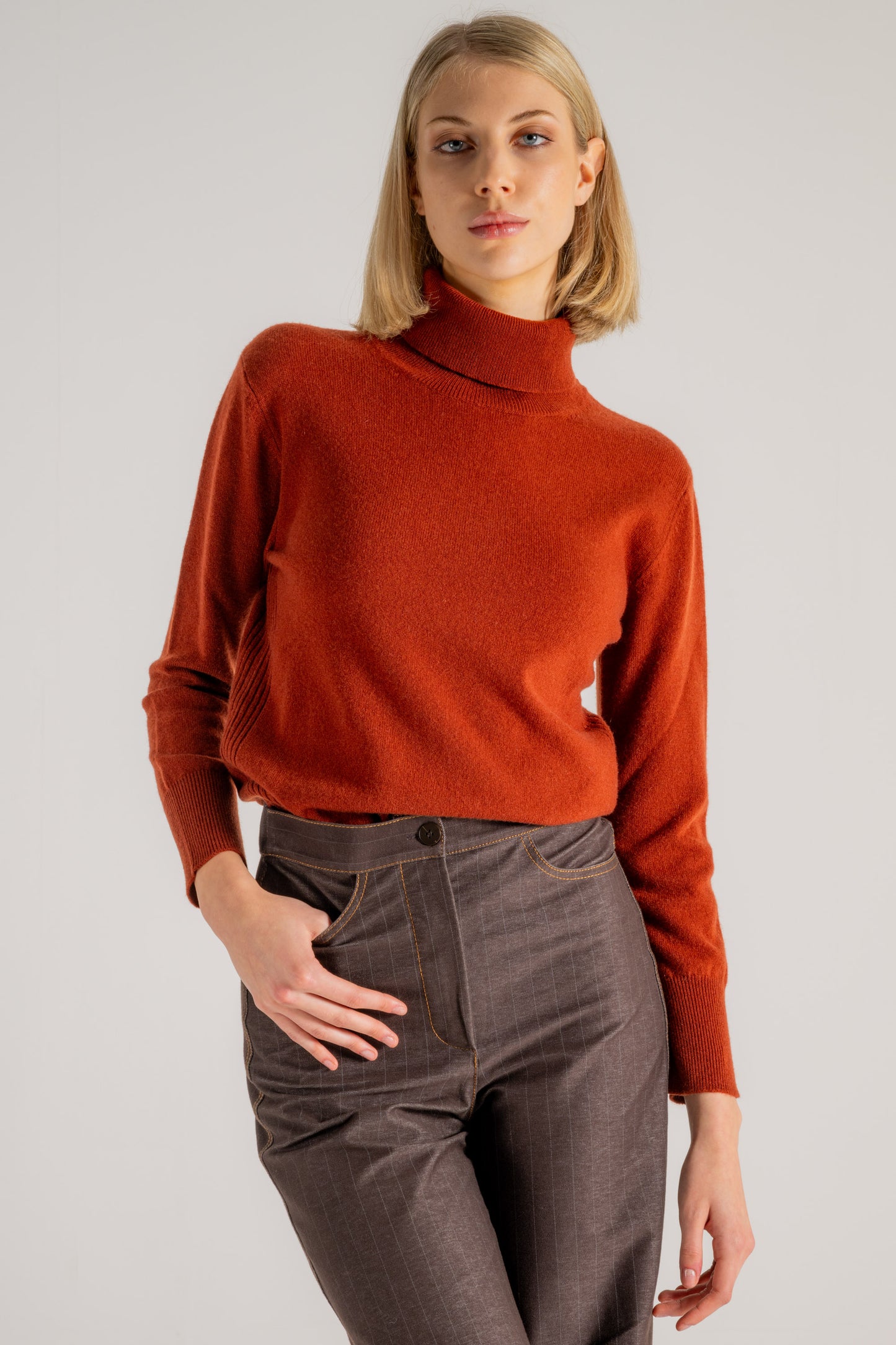  Purotatto Turtle Neck Sweather Arancione Arancione Donna - 2