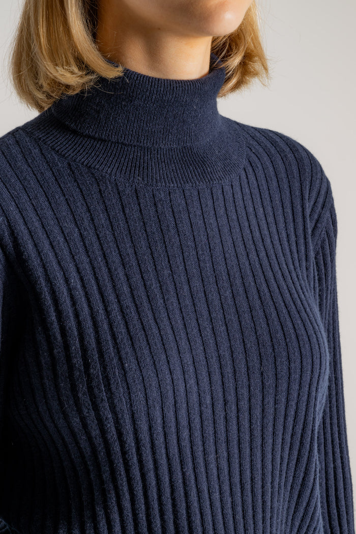  Purotatto Turtle Neck Sweather Blu Blu Donna - 5