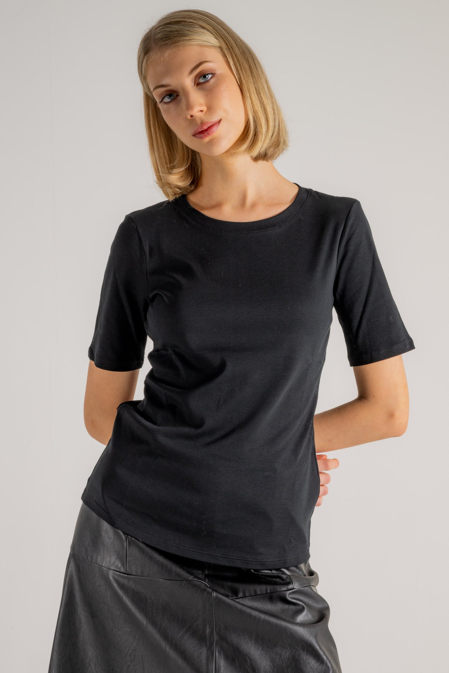  Purotatto Round Neck T-shirt Nero Nero Donna - 2