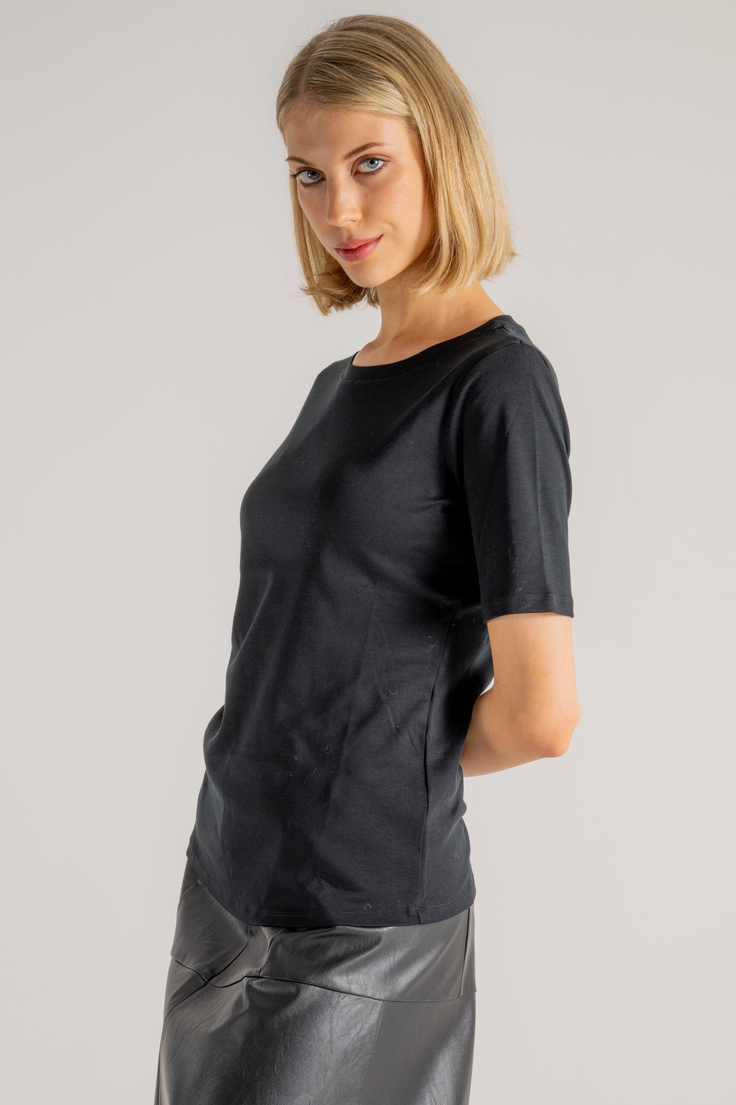  Purotatto Round Neck T-shirt Nero Nero Donna - 4