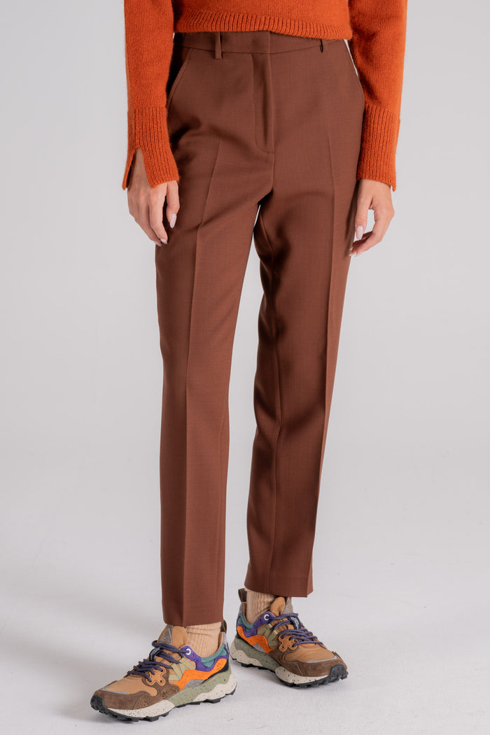 Incotex Virgin Wool/Elastane Brown Trousers