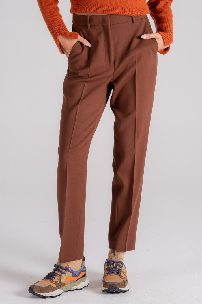  Incotex Virgin Wool/elastane Brown Trousers Marrone Donna - 3