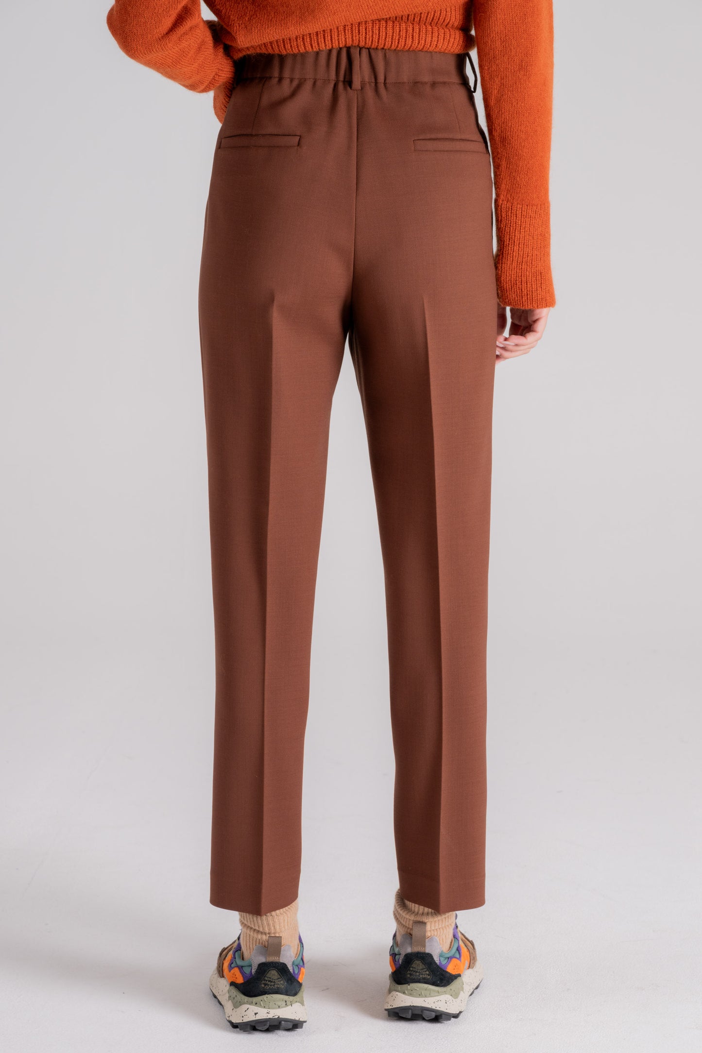  Incotex Virgin Wool/elastane Brown Trousers Marrone Donna - 4