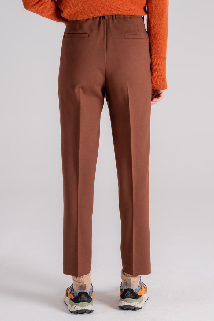  Incotex Virgin Wool/elastane Brown Trousers Marrone Donna - 5