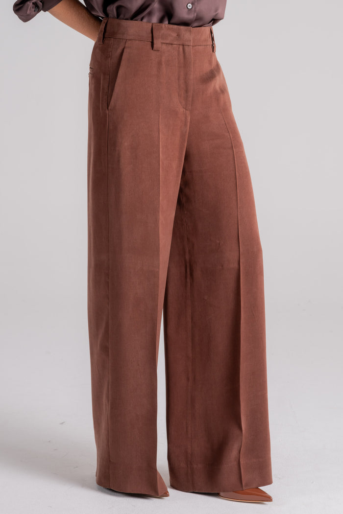  Incotex Trousers 100% Lyocel Brown Marrone Donna - 3