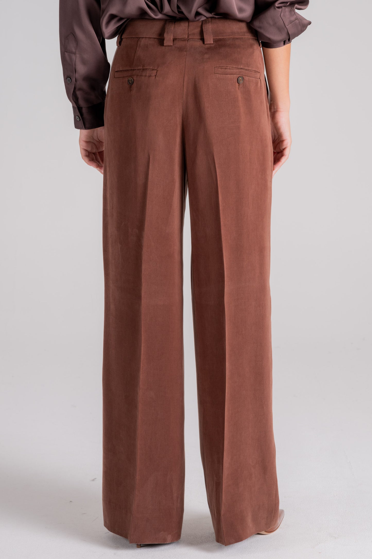  Incotex Trousers 100% Lyocel Brown Marrone Donna - 5