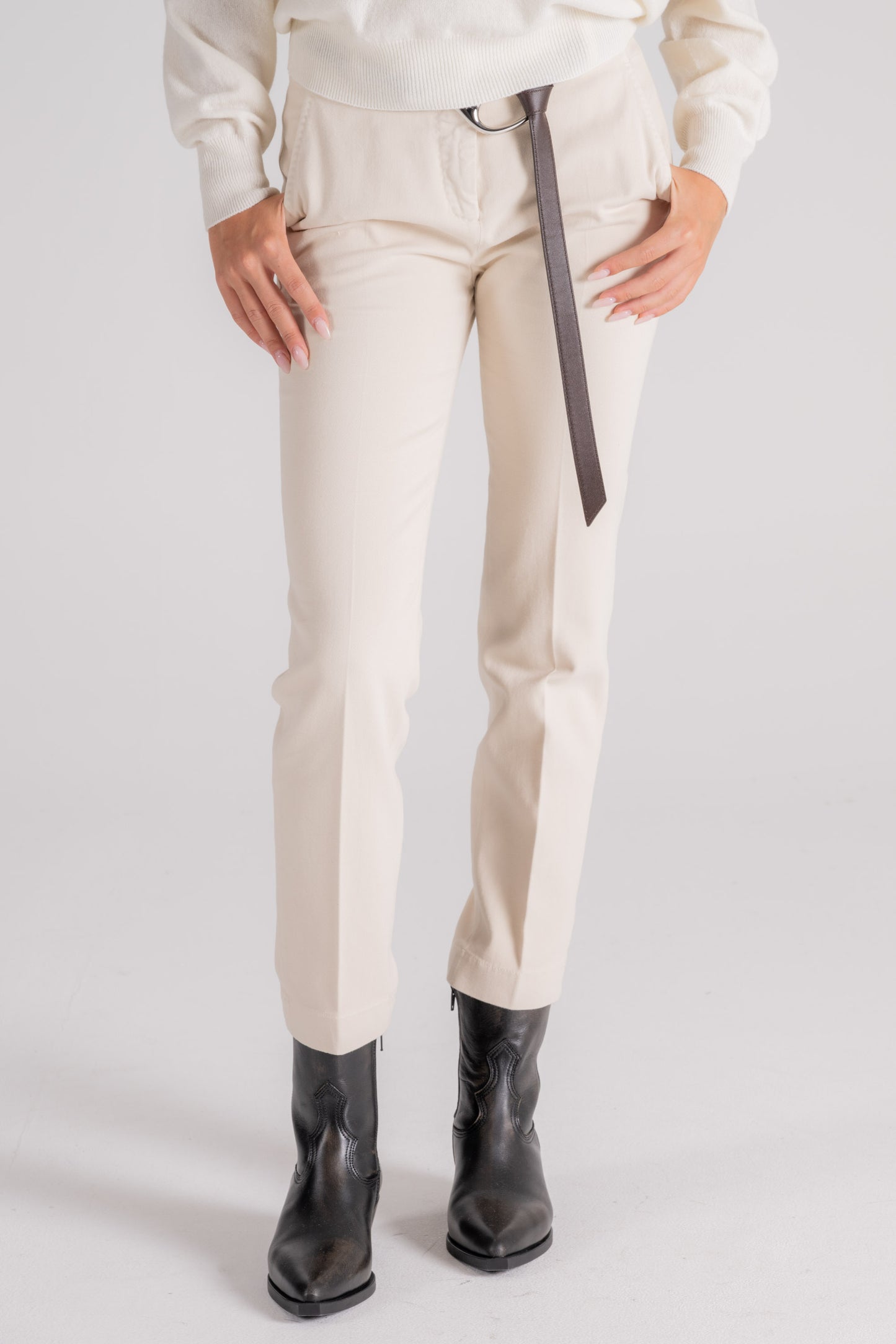  Incotex Trousers 99% Cotton/1% Elastane Beige Donna - 1