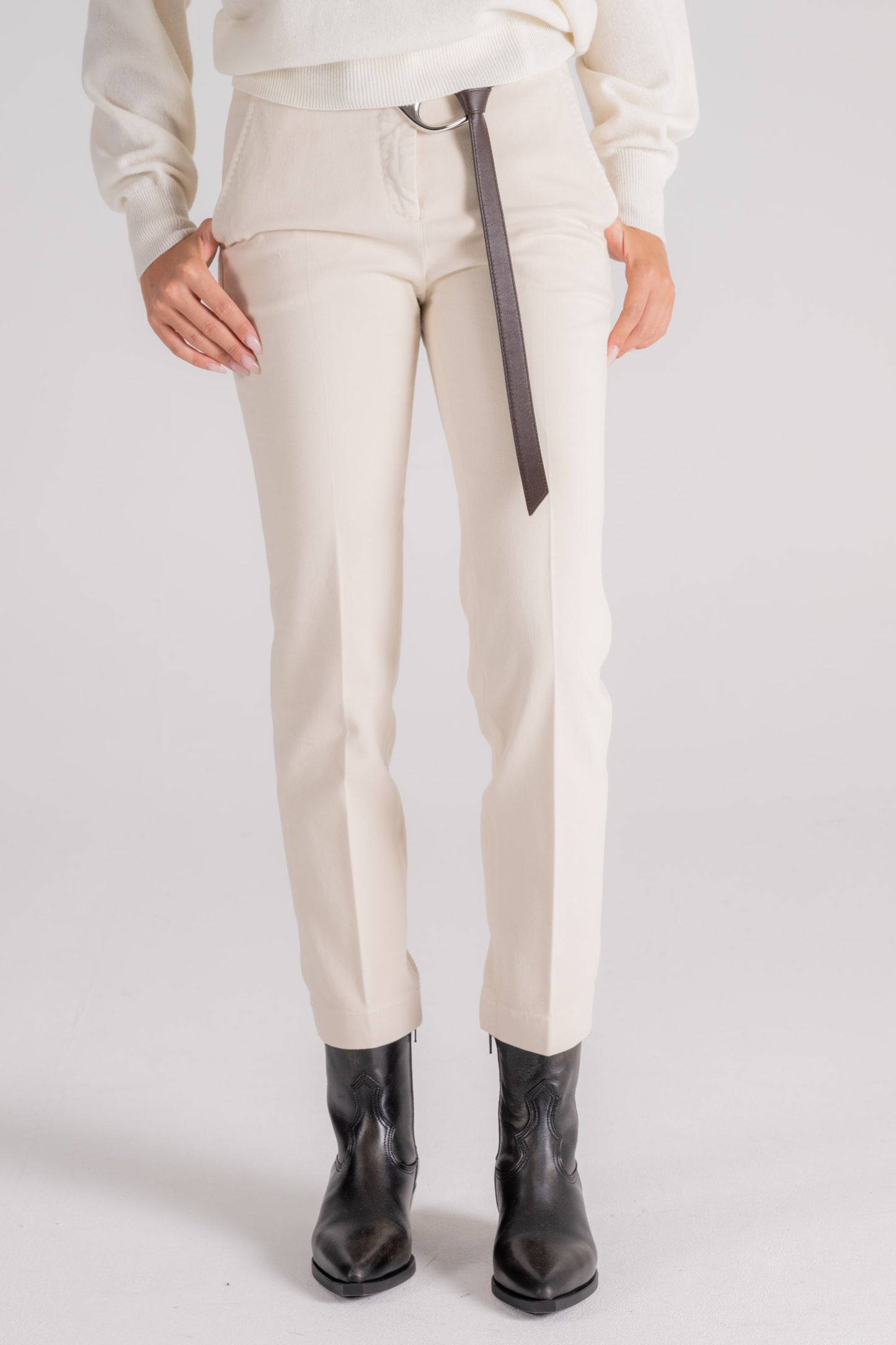  Incotex Trousers 99% Cotton/1% Elastane Beige Donna - 2