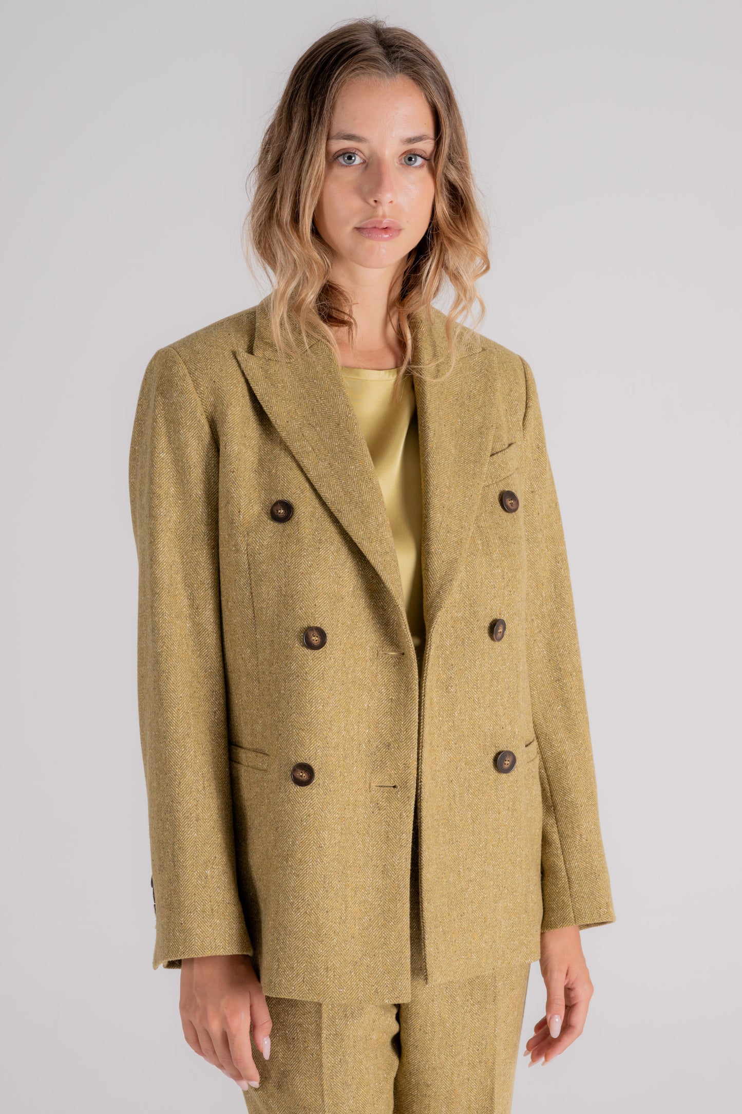  Montedoro Double-breasted Wool/polyamide/silk/polyester/elastane Jacket Verde Donna - 2