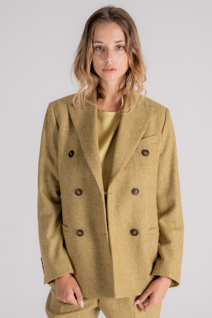  Montedoro Double-breasted Wool/polyamide/silk/polyester/elastane Jacket Verde Donna - 3