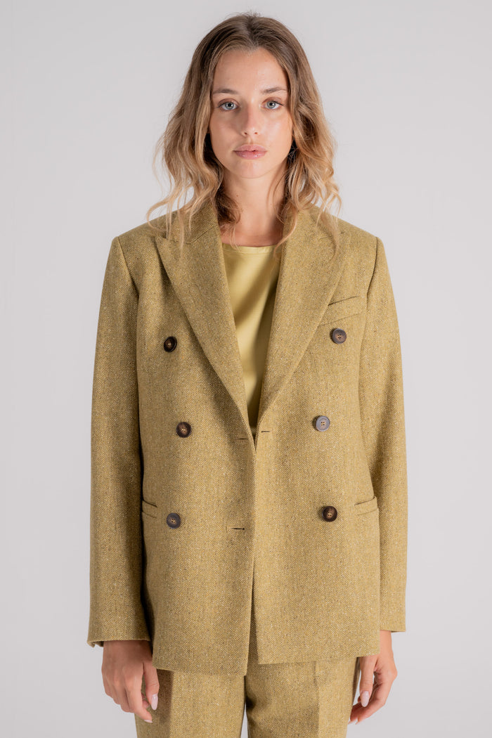  Montedoro Double-breasted Wool/polyamide/silk/polyester/elastane Jacket Verde Donna - 4