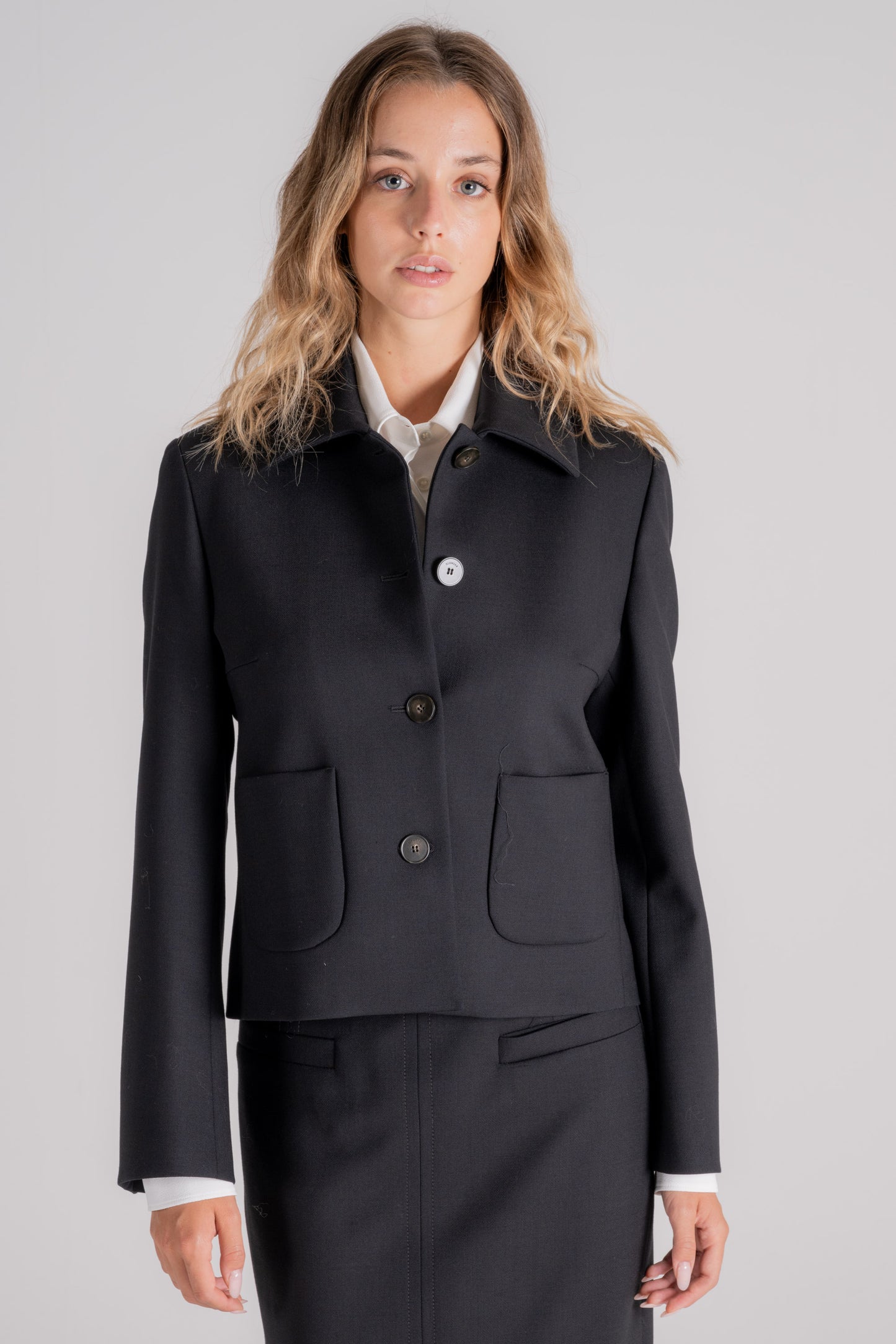  Montedoro Jacket Virgin Wool/elastane Blue Nero Donna - 2