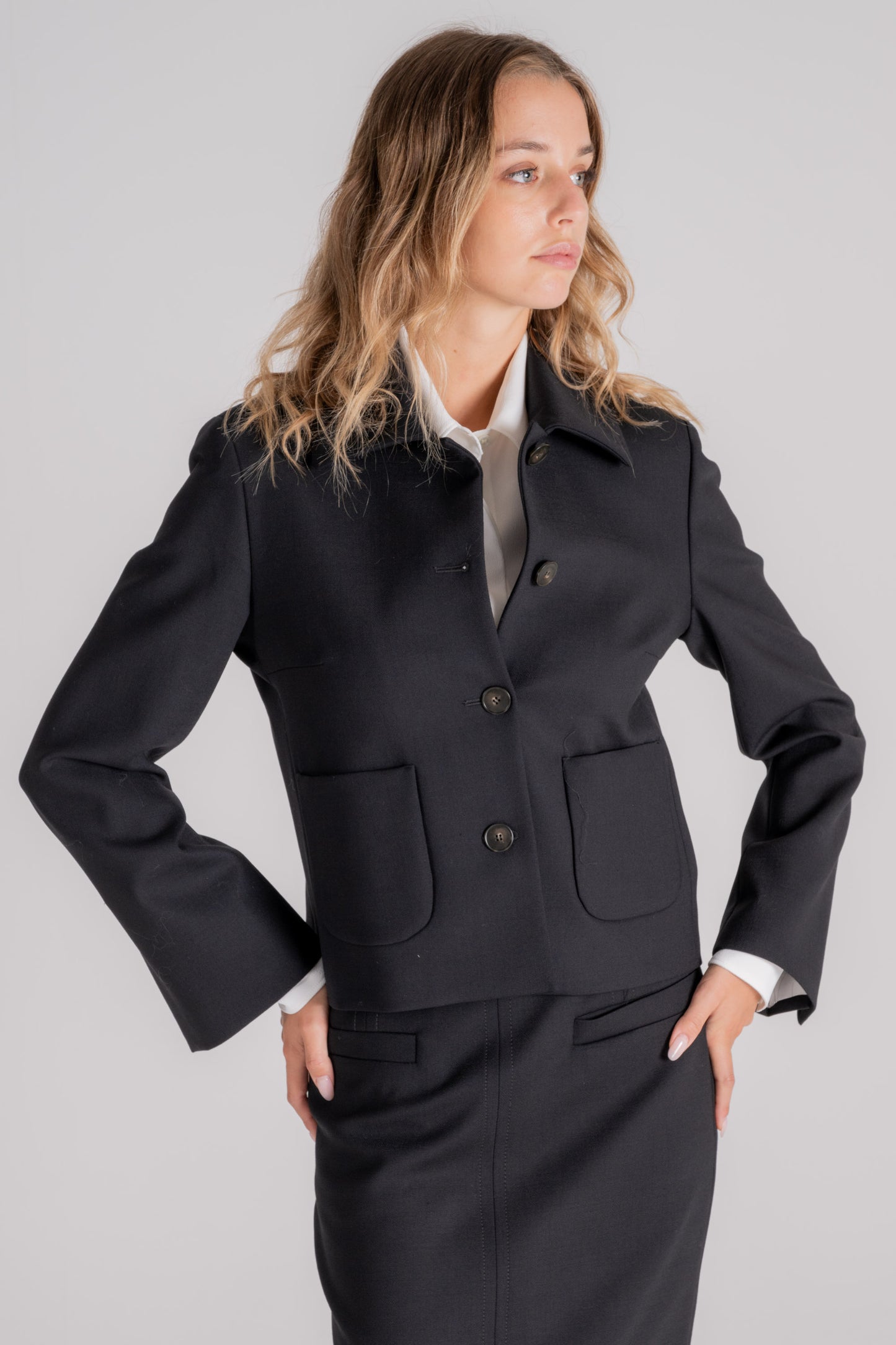  Montedoro Jacket Virgin Wool/elastane Blue Nero Donna - 3