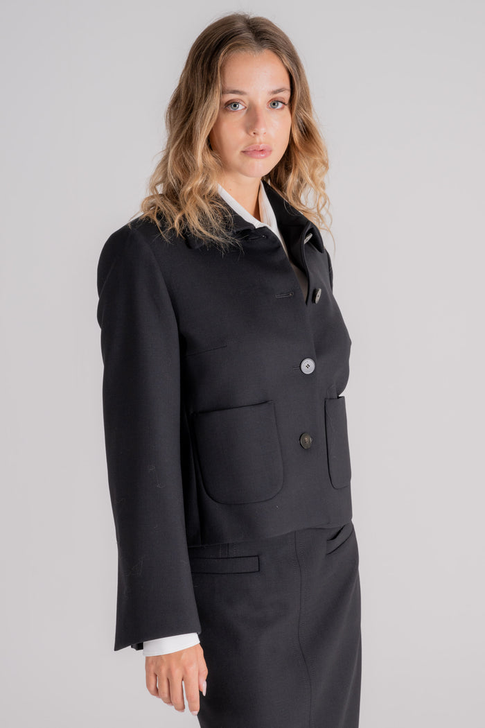  Montedoro Jacket Virgin Wool/elastane Blue Nero Donna - 5