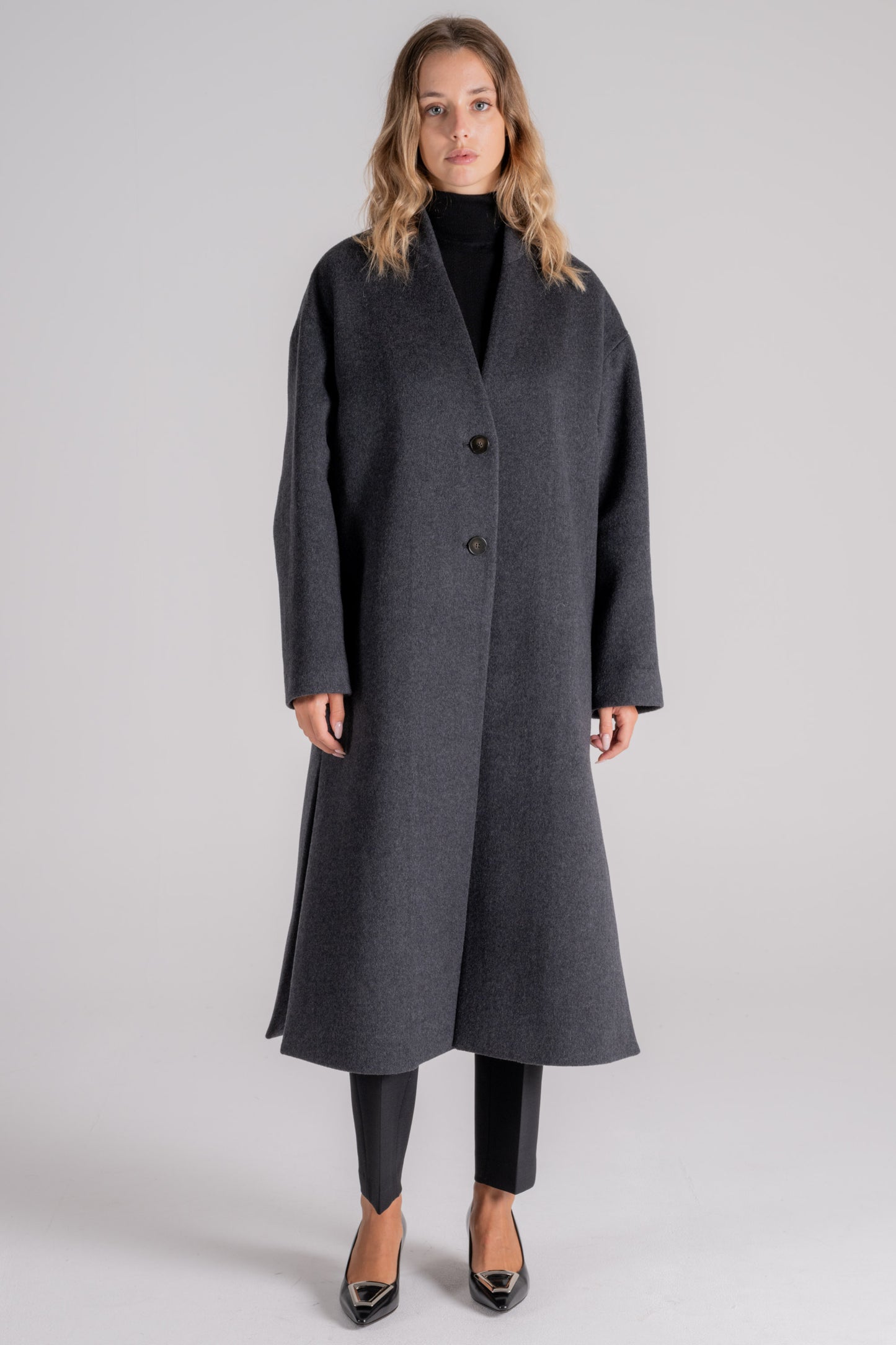  Montedoro Coat 100% Virgin Wool Grigio Donna - 1