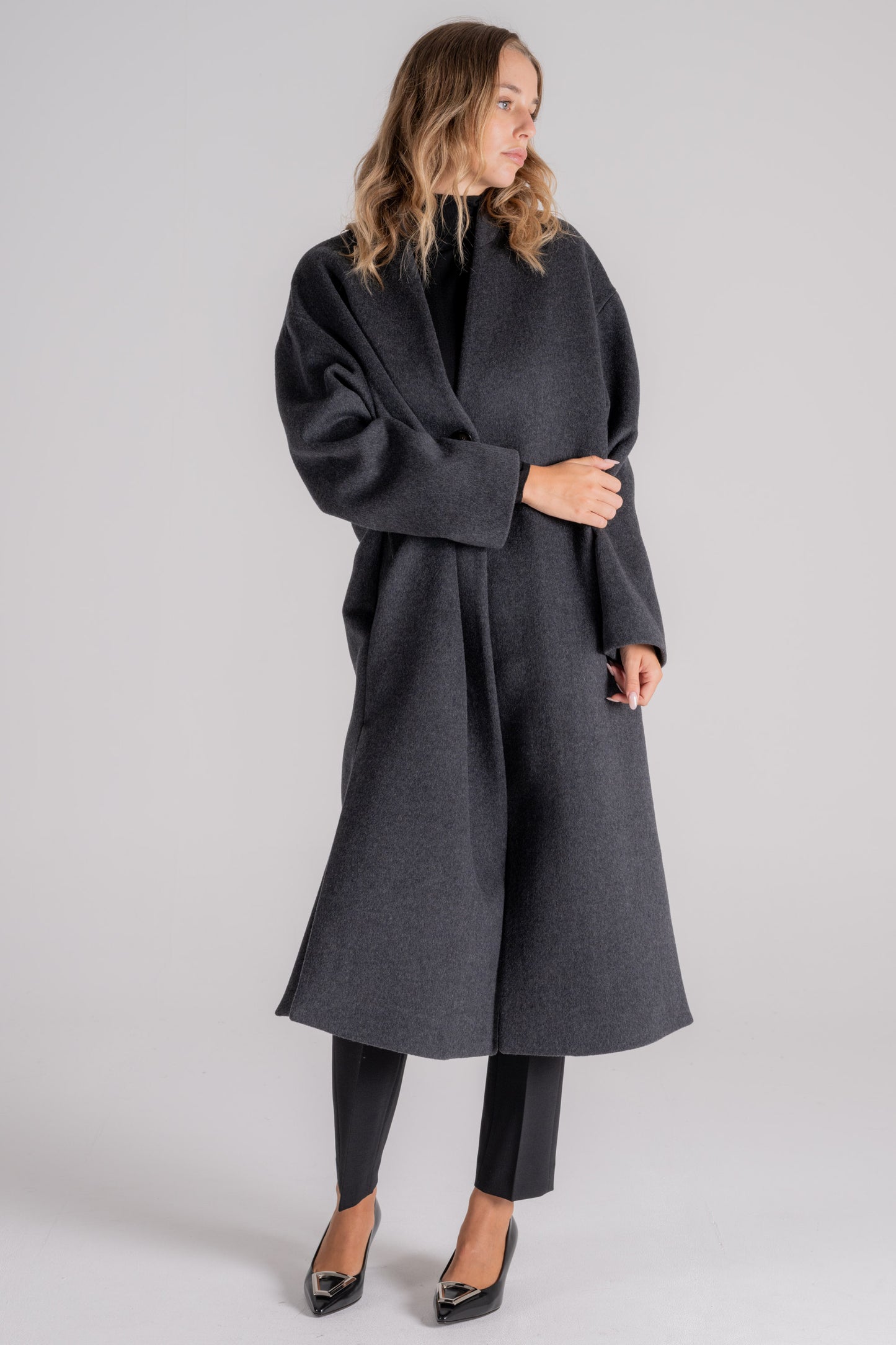  Montedoro Coat 100% Virgin Wool Grigio Donna - 4